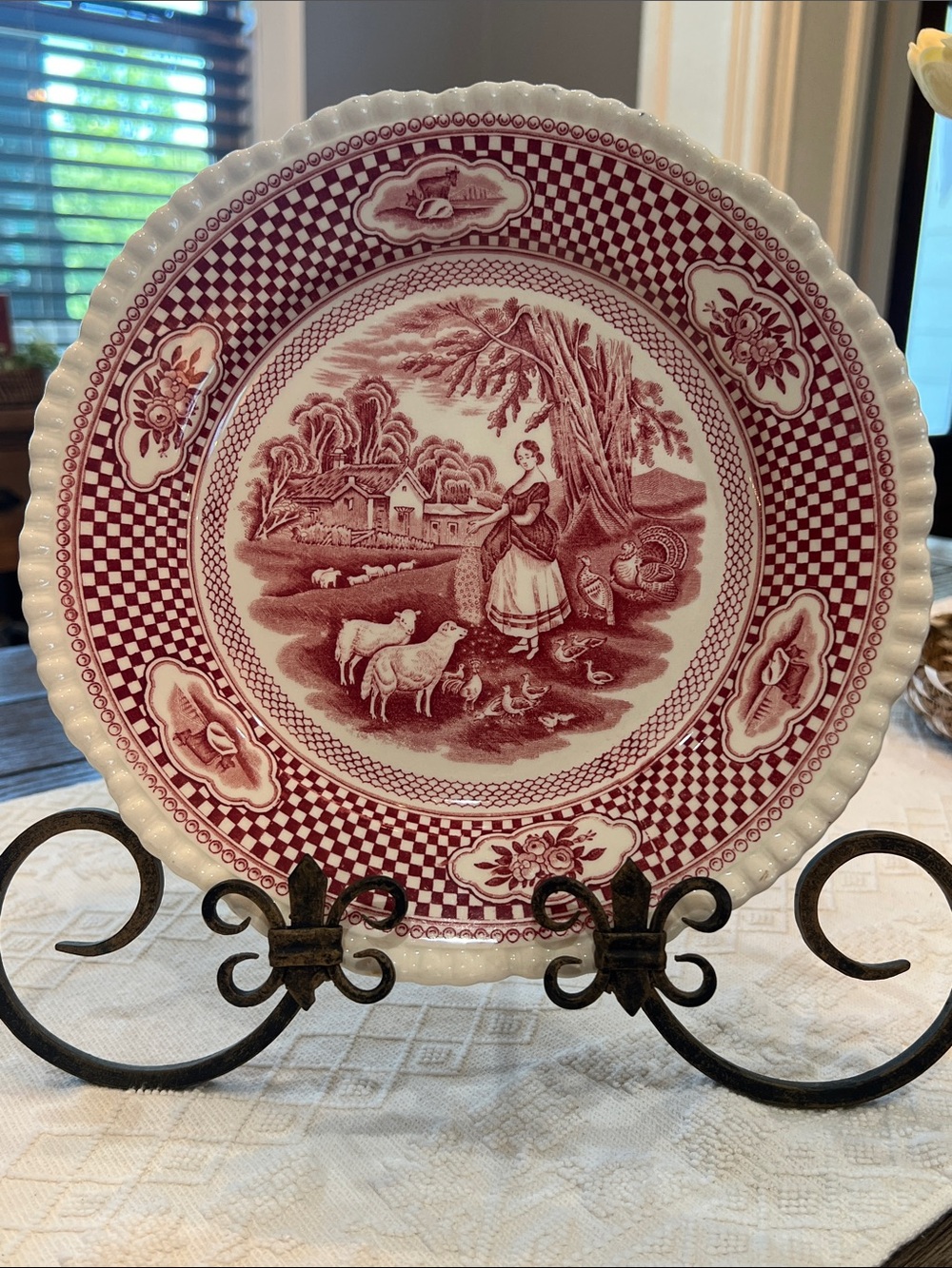 W. Adams & Sons England Old English Rural Scenes Ironstone 10 Inch Plate